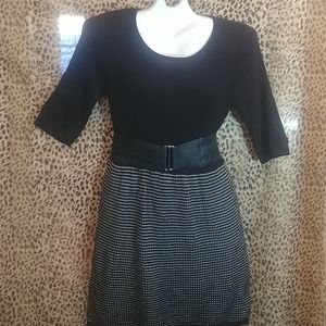Freshman knit dress with accent belt size large